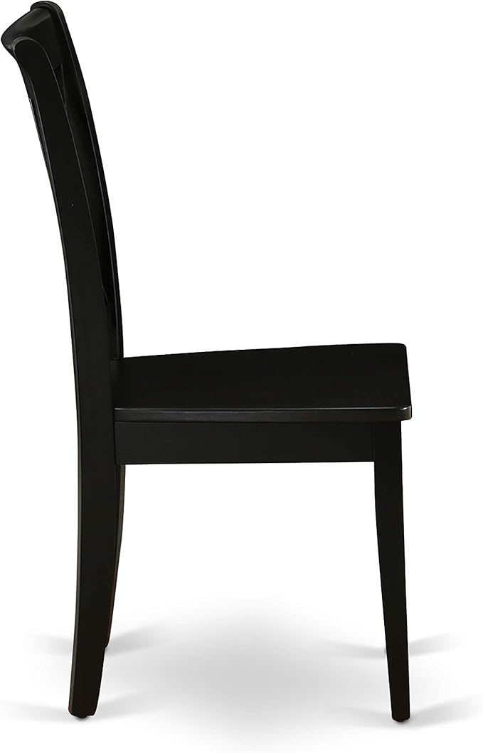 East West Furniture SHCL5-BLK-W 5 Piece Dining Room Table Set Includes a Round - Image 7