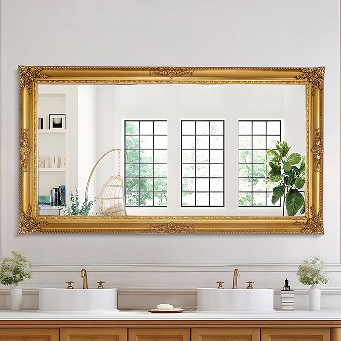 Large Decorative Mirror, Vintage Gold Decor by AutdotWallMirrors