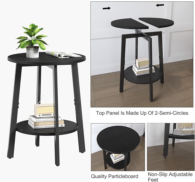 Side Table Set of 2, Small Round End Table - Image 4