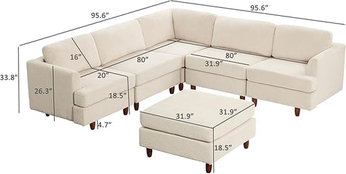 127.5" L/U-Shaped Sectional Couch - Image 2