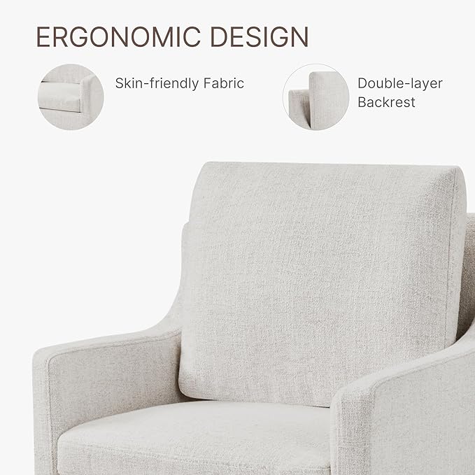 Upholstered Dining Chairs with Casters Easy Assembly Modern Accent Armchair - Image 4