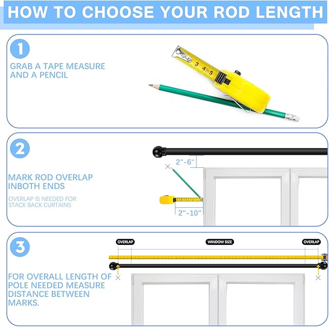 Curtain Rods for Windows 16 to 48 Inches, Curtain Rod Max Adjustable Length of - Image 4