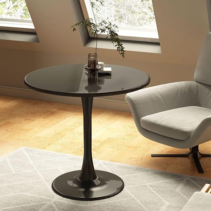 24 Inch Black Small Tulip Table, Round Dining Table - Image 5