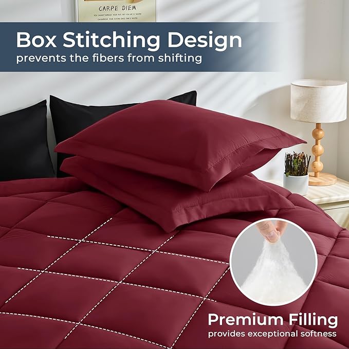 HEVUMYI Red & Black Twin Comforter Set - Image 5