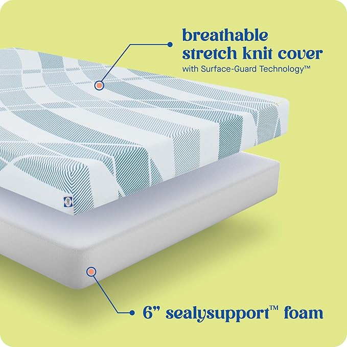 Sealy Dreamlife 6” Foam Mattress-in-a-Box, Twin XL, SealyComfort Gel Memory Foam - Image 5