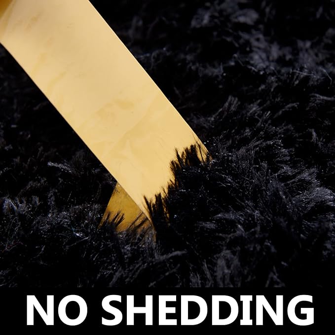 FJZFING Black Round Rug Ultra-Soft Plush Modern 7x7 Circle Area Rug - Image 5