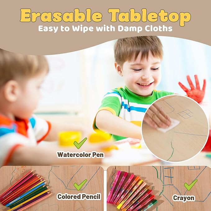 FUNLIO Kids Table and 2 Chairs Set - Image 4