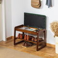Solid Wood Shoe Bench, 2-Tier Entryway Bench by SOBIBO