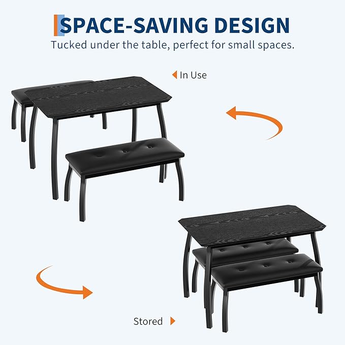 3 Piece Farmhouse Dining Table Set - Image 6