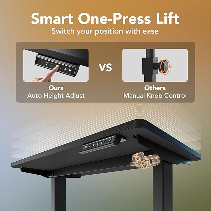 HUANUO 63 x 28 inch Electric Standing Desk Adjustable Height, 4 Memory Height - Image 5