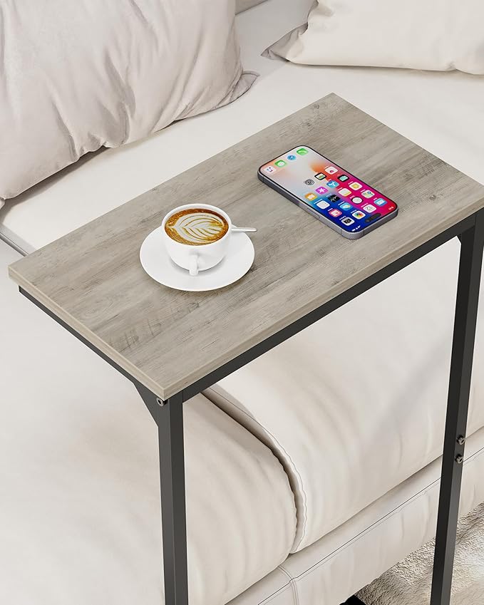 TUTOTAK C Shaped End Table, Small Side Table, 28.7 inch Tall Couch Table - Image 5