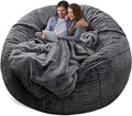 Bean Bag Chair Cover Without Filler, Big Round Soft Fluffy PV Velvet Washable by YudouTech