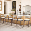 Upholstered Counter Height Bar Stools Set of 6, Kitchen Island Stools by COLAMYINC