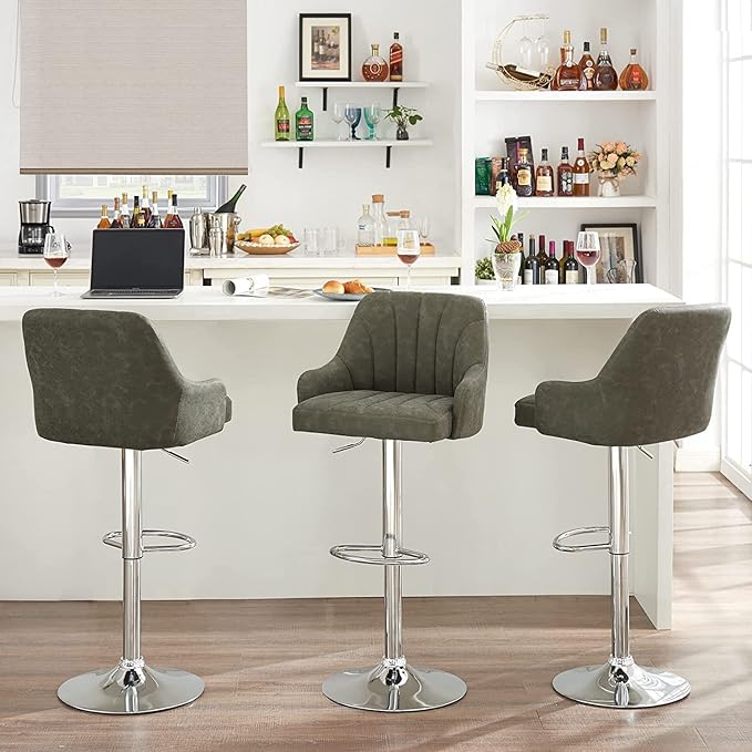 VECELO Adjustable Barstools Set of 4, Counter Bar Stools - Image 2