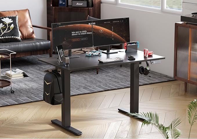 Seang Electric Standing Desk Adjustable Height, 55 x 24 Inch Sit Stand Desk - Image 2