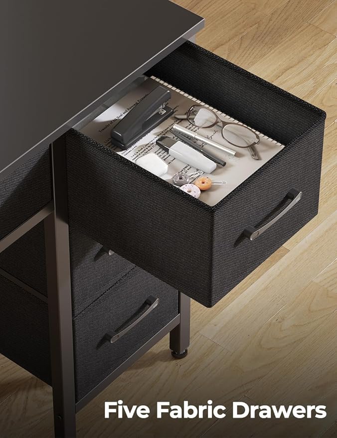 Seventable Computer Desk with Power Outlets & LED Light, 47 inch Home Office - Image 5