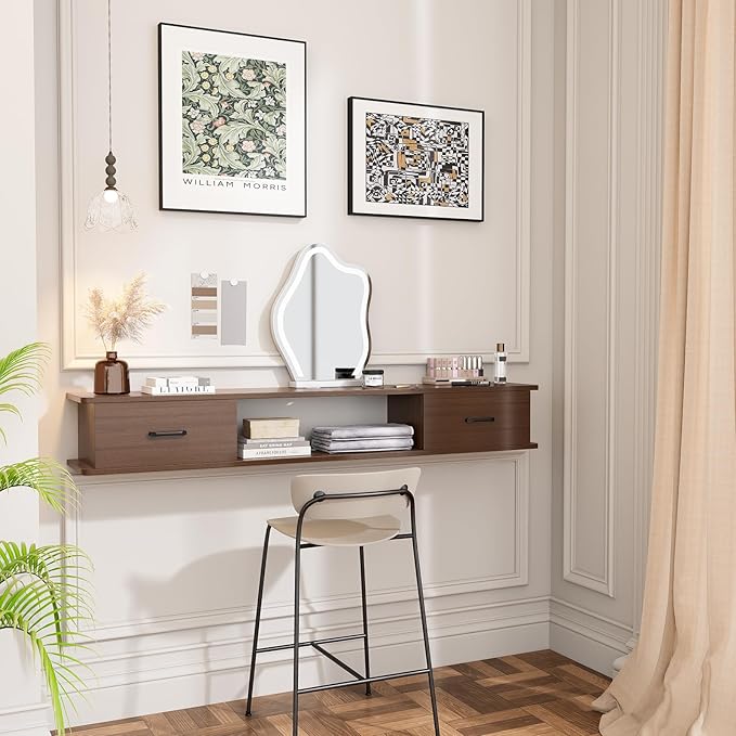 Floating TV Stand with 2 Doors, Floating TV Cabinet, Floating Console Shelf - Image 6