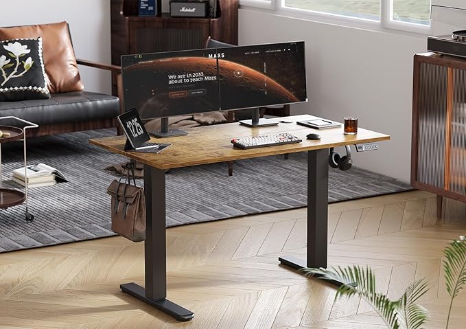Seang Electric Standing Desk Adjustable Height, 55 x 24 Inch Sit Stand Desk - Image 2