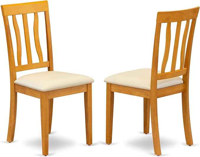 East West Furniture MZAN3-OAK-LC 3 Piece Kitchen Table & Chairs Set Contains a - Image 4