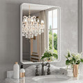WEER White Bathroom Mirror 24X32 Inch, Rounded Rectangle White Metal Frame by WEER
