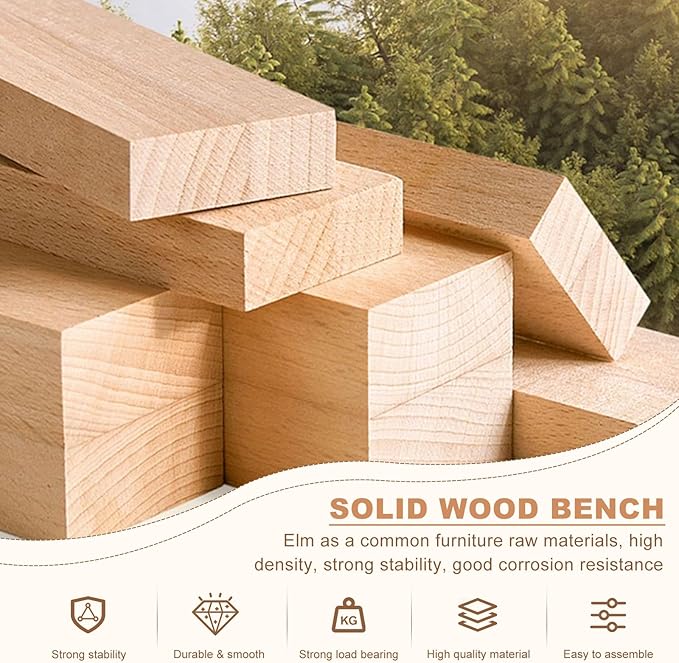 Farmhouse Solid Wood Bench: Long Rustic Indoor Narrow Wooden Bench - Image 6
