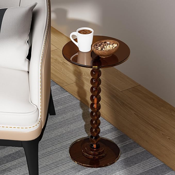 Acrylic Side Table, End Table Round Top - Image 5
