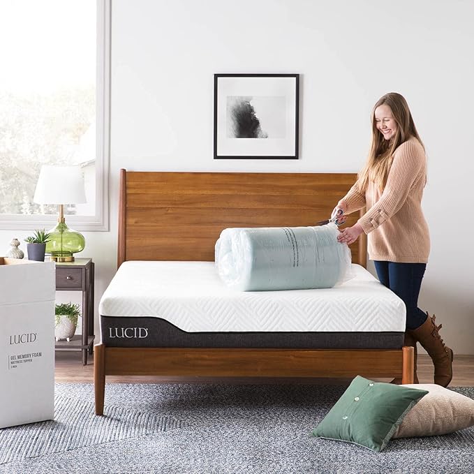 LUCID - LU30FF30GT Lucid 3 Inch Gel Infused Memory Foam Mattress - Image 5