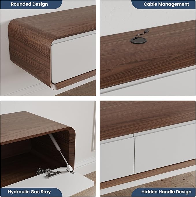 POVISON Fully Assembled Floating TV Stand - Image 3
