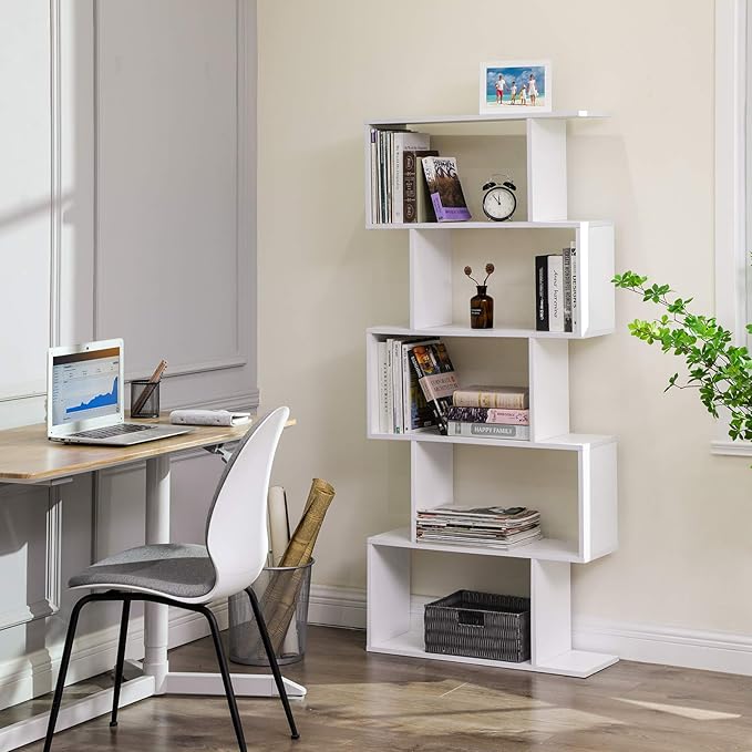 VASAGLE Wooden Bookcase, Display Shelf and Room Divider, Freestanding - Image 2