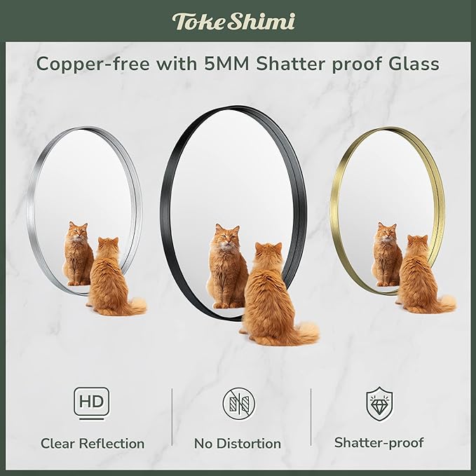 TokeShimi Oval Mirrors for Wall Decor 24x36 Inch - Image 5