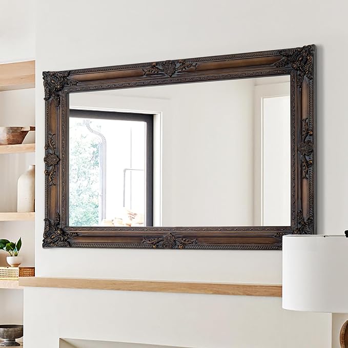 Antique Decorative Mirror, 37.4''x25.6''Vintage Mirror by AutdotWallMirrors