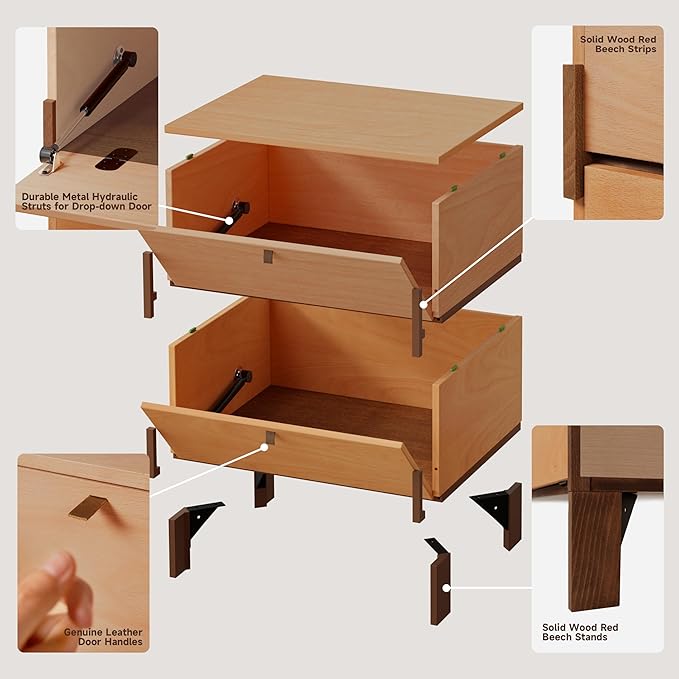 Sebastack Night Stand, Customizable 2 Drawers Bedside Table, End Table - Image 7