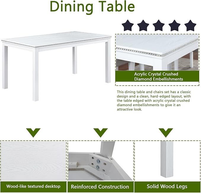 KEIKI 6-Piece Standard Height Dining Table Set - Image 5