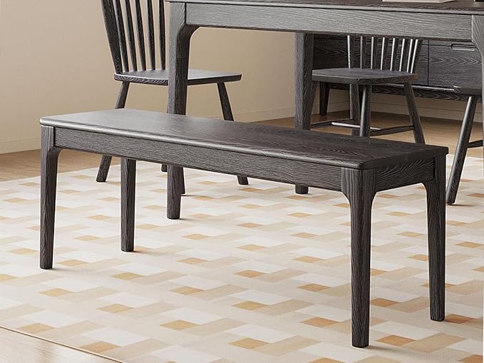 Dining Bench, Wood Bench Solid Oak Wooden Bench Indoor Dining Room Table Home by MURONG