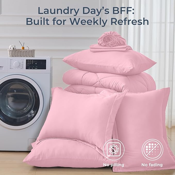 HEVUMYI Pink Queen Comforter Set - Image 7