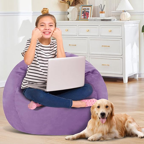 2FT Bean Bag Chair with Ultra Soft Velvet Cover Bean Bag Sofa with Memory Foam - Image 2