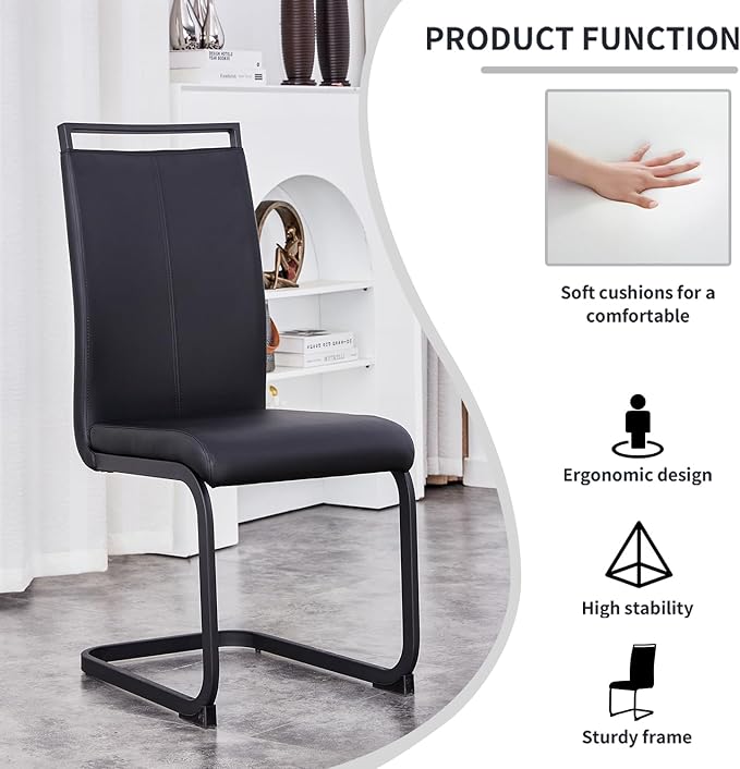Modern Dining Chairs Set of 6, High Back Kitchen Chairs, Side Room Chair - Image 5