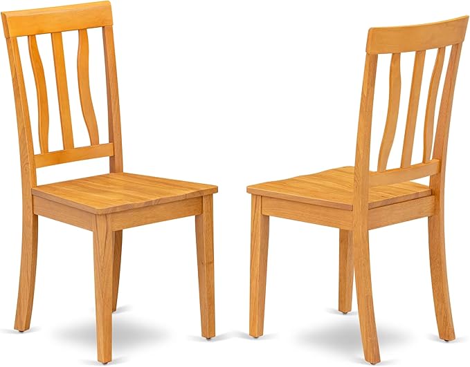 East West Furniture VAAN9-OAK-W 9 Piece Modern Dining Table Set Includes an - Image 3