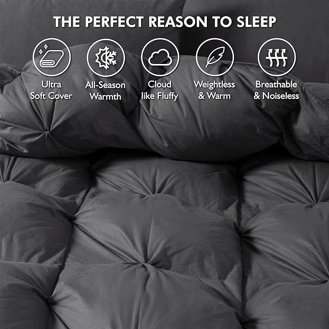 Luxurious Goose Down Feather Fiber Comforter California King Size Duvet Insert - Image 5