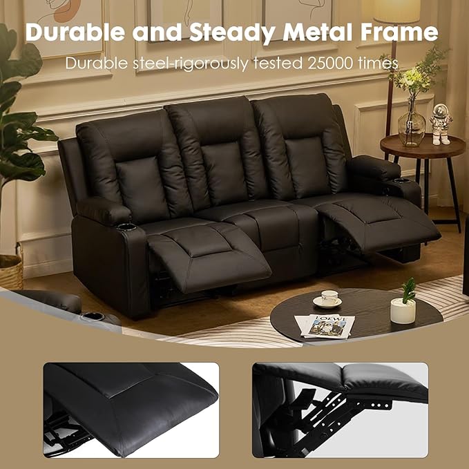 LUCKLIFE Leather Recliner Sofa Set - Image 5