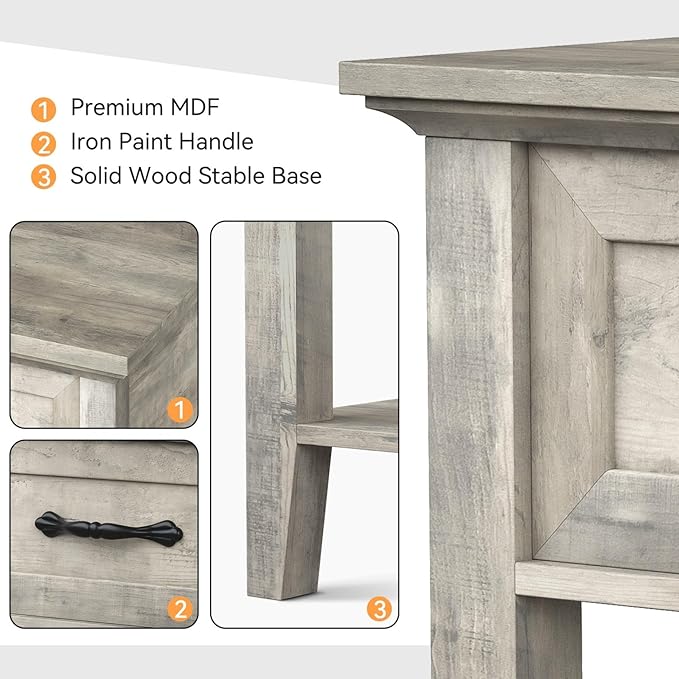 IDEALHOUSE Grey Nightstand, End Table - Image 7