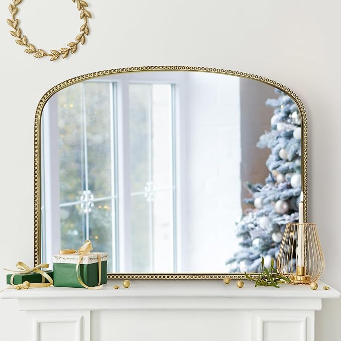 Antique Gold Arched Wall Mirror - Image 8
