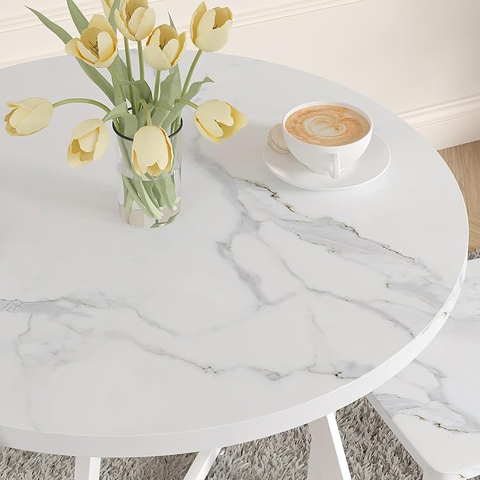 VECELO Round Dining Room Table - Image 3