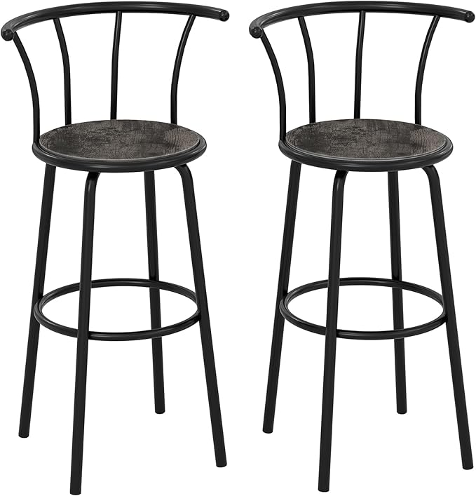 VECELO Bar Stools Set of 2, Swivel Counter Stools by VECELO