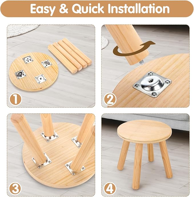Wingyz Wooden Step Stools for Kids, 10 Inch Solid Kids Chairs Perfect Matched - Image 5