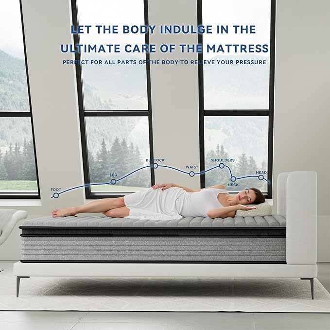 Queen Mattress 12inch in a Box, Memory Foam Hybrid Mattress - Image 3
