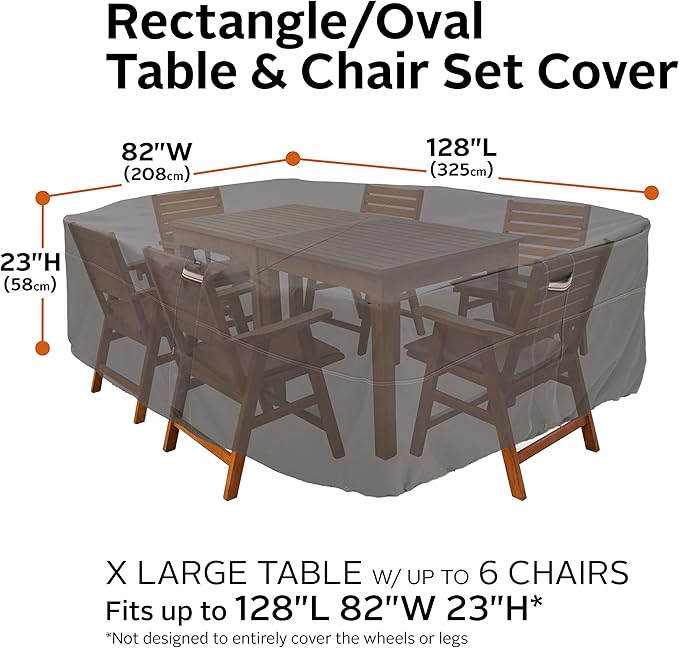 Classic Accessories Ravenna Water-Resistant 128 Inch Rectangular/Oval Patio - Image 4