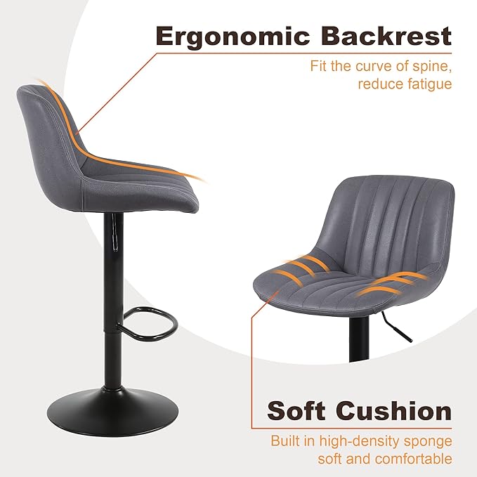 Bar Stools Set of 4, Swivel Counter Height Barstools - Image 6
