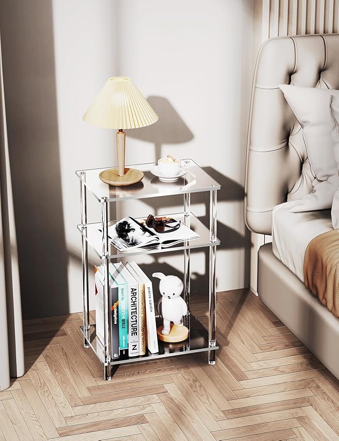 Acrylic Side Table Clear 3-Tier End Table - Image 3