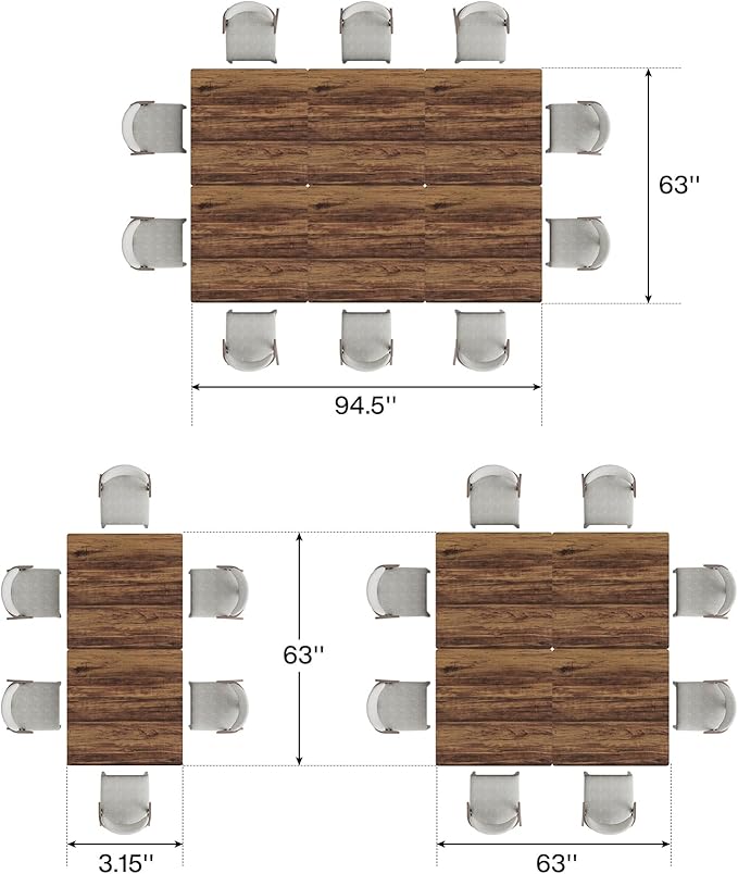 Tribesigns Square Dining Table for 6, 31.5" Industrial Dinner Table - Image 7